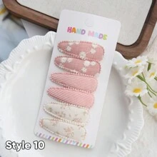 6 Stücke Kleinkind Haarspangen mit Blume Muster, Kleinkind Mädchen Haarschleifen Spangen rutschfest umwickelt mit Schnappverschluss, Blumen Spangen für Haare Haarclips, Haaraccessoires für Baby Kleinkind Mädchen Kinder (unterschiedliche Stoffchargen können Unterschiede aufweisen, zufällig) Liebes Valentinstag