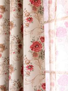 1 szt. Nowoczesny design piwonia kwiatowy nadruk zaciemniająca zasłona do salonu sypialni lub okna lambrekin - Wielokolorowe - Zobacz 4