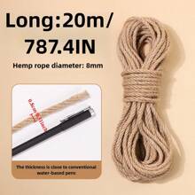 1Pc Cat DIY Sisal Cat Climbing Frame Special Cotton And Linen Rope, Scratch-Resistant Cat Scratching Post, Cat Scratching Board, Cat Toy Hemp Rope Rope - Mustard Yellow - View 3