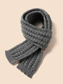 1/2 件儿童保暖针织围巾，冬季简约纯色保暖围巾，男女童时尚颈部保暖，适合冬季日常保暖穿着 - 彩色 - 查看 10