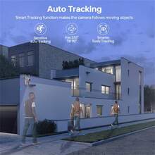 1 pieza Cámara de seguridad inalámbrica WiFi de doble lente 2.4G/5G para exteriores, monitoreo de video dual 4MP (2MP+2MP), PTZ de 360° inalámbrico de visión completa, con detección de movimiento, visión nocturna a color, seguimiento móvil, audio bidireccional, alimentada por USB, montaje en pared, control por aplicación, adecuada para hogar/ancianos/bebés, compatible con almacenamiento en la nube y tarjeta TF (tarjeta no incluida) - Multicolor - Ver 5
