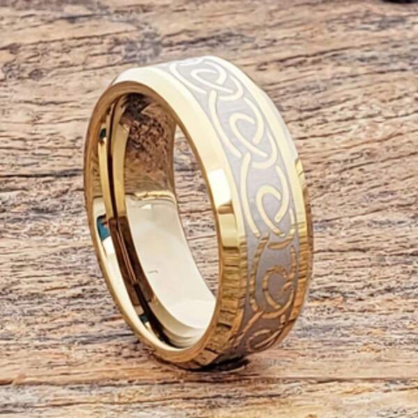 Neuer luxuriöser kreativer Design Edelstahl Keltischer Ring für Damen und Herren, klassischer Verlobungs- und Eheversprechen Liebesring, Geschenk für sie oder ihn