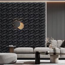 3D Wall Panel For Interior Wall Decoration, Water- And Oil-Resistant, PVC, Geometric Textured Wall Panel For Living Rooms, Halls, Bedrooms, Hotels, Offices, Black/White, 30 Cm X 30 Cm (Incl. Roll Of Wall Tape)