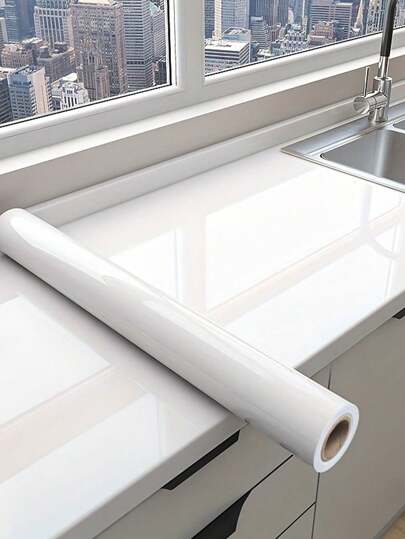 Peel & Stick Glossy Wallpaper - Waterproof, Oil-Proof Vinyl Contact Paper For Kitchen, Bathroom, Furniture & Appliances - Easy Apply & Remove