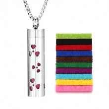 New Aromatherapy Diffuser Necklace Stainless Steel Small Box Essential Oil Perfume Essential Oil Diffuser Pendant Box Style Necklace Aromatherapy Jewelry