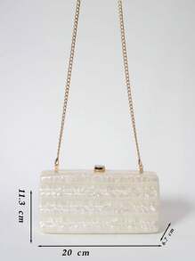 闪亮方形亚克力晚宴包，乳白色和粉红色 - 适合婚礼派对、情人节、年终派对和庆祝宴会等正式场合。贴心的情人节、年终派对和庆祝宴会礼物。送礼的理想礼物