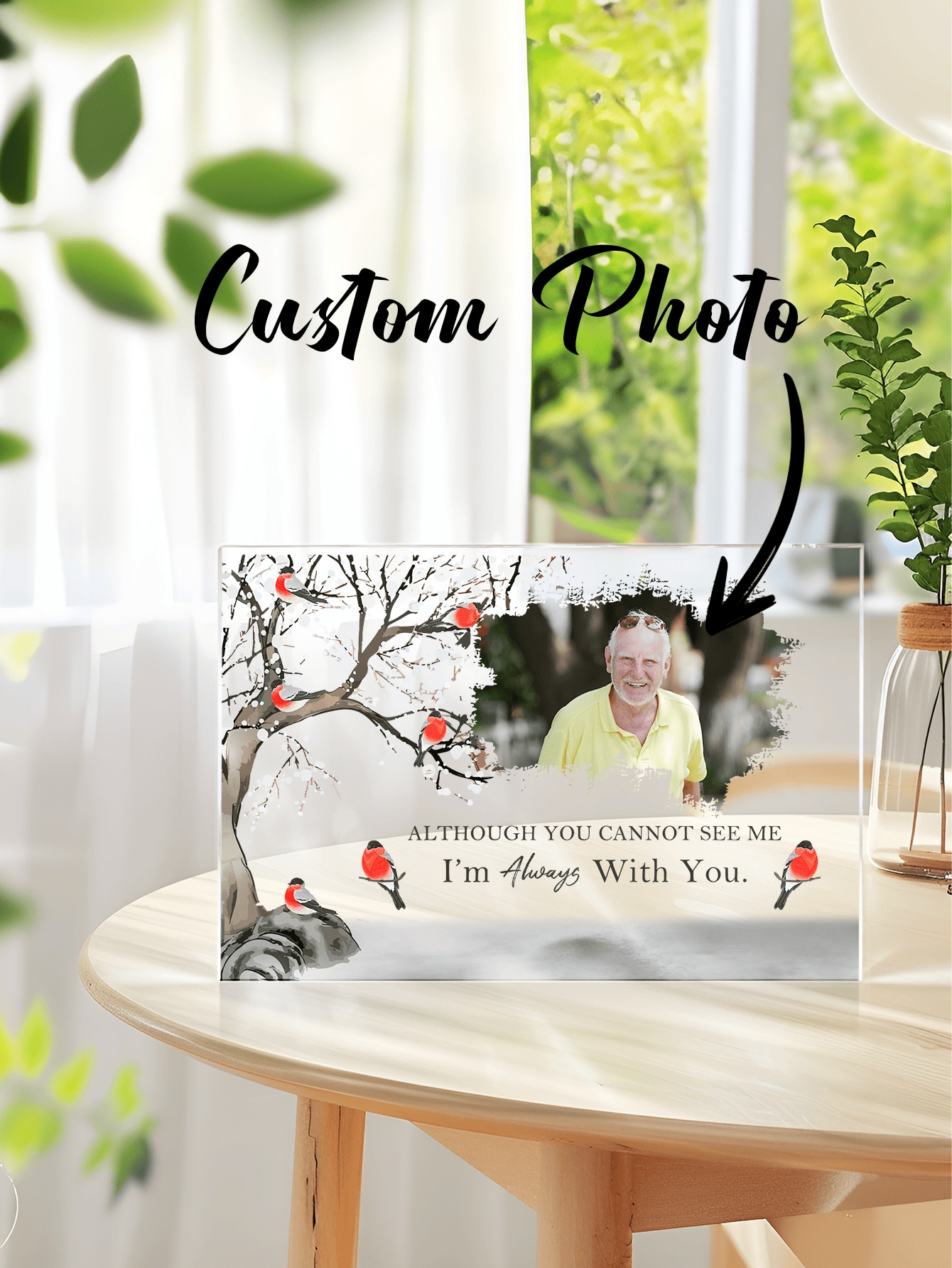 1pc Custom Memorial Gift Plaque, Personalized Acrylic Photo Plaque, Personalized Home Gifts Signs, Sympathy Gifts For Loss Of Loved One, Memorial Gifts, Bereavement Gift Idea, Funeral Gift, In Memory Of Loved One Gifts, Remembrance Gifts For Loss, Photo Plaque, Acrylic Plaque, Suitable For Bedroom And Living Room, Gift For Him, Gift For Her, Valentine Day, Valentine Day Decor Birthday Graduation