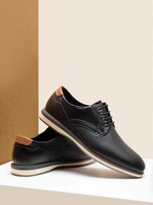 Men's Casual Dress Oxford  Shoes  Office Work Daily Business  Formal Fashion Derby Suits Shoes - 黑色 - 查看 3
