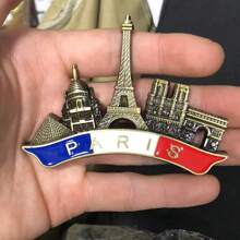 1pc Metal High-Grade 3D Stereo Refrigerator Sticker United States Egypt Fama Austria Spain Dubai Shanghai Macau