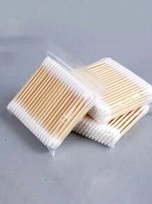 500/400/300/200/100pcs High Quality Double-Headed Cleaning Swabs, Beauty Salon Buds, Cosmetic Wooden Cleaning Swabs, Beauty And Personal Care Tips, Round Disposable Ear Cleaning Swabs For Home Use, Suitable For Ear And Nose Cleaning, Multipurpose Beauty And Cleaning Tool, High Quality Beauty Tool
