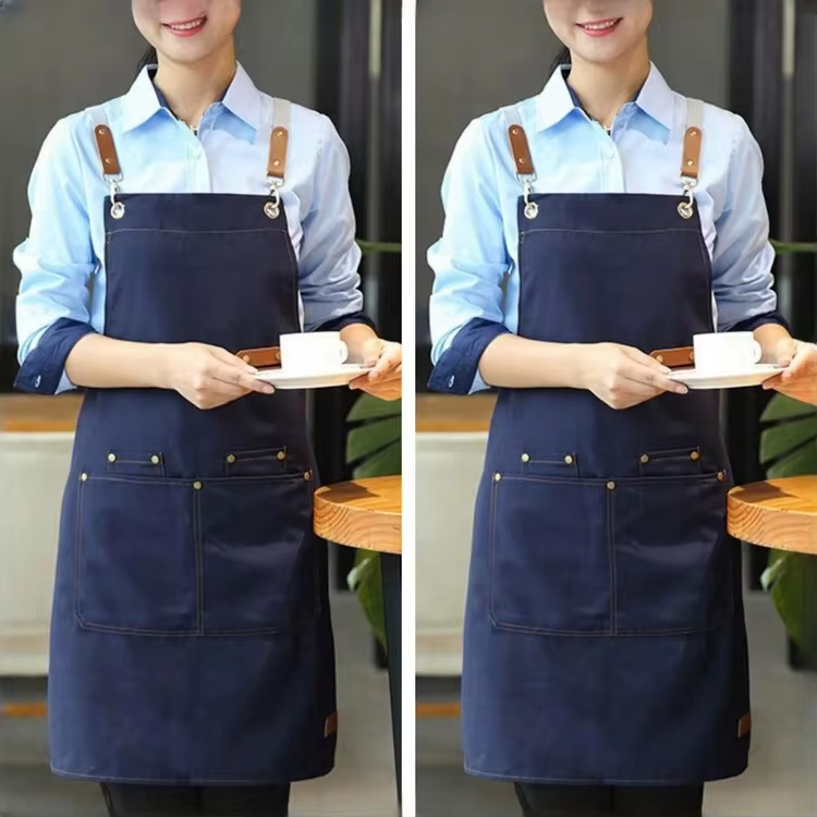 1pc Durable Water-Resistant Canvas Work Apron With Pockets And Adjustable Straps, Suitable For Nail Salons, Cafes, Restaurants, Bars, Bakeries And Staff - Multicolor - View 18