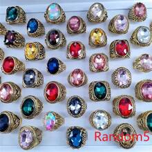 Set de 5/10 anillos de cristal sintético de estilo boho y lujo, anillos de declaración de moda para hombres y mujeres, regalo creativo para San Valentín, adecuado para uso diario en todas las estaciones, para San Valentín, mamá, madre, Día de la Madre, regalo