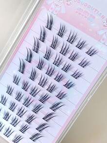 30/50 Lông mi giả hình nhện cánh cong chữ C, 3/10 sợi mỗi cụm, Kiểu dáng tự nhiên và bồng bềnh, Lâu trôi, Có thể tái sử dụng, Nút thắt đen nhẹ như lông vũ, Làm dài và làm to mắt, Thích hợp cho trang điểm hàng ngày, khi đi làm - C - Xem 3