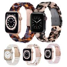 Compatible With Apple Watch Band 49mm 46mm 45mm 44mm 42mm 41mm 40mm 38mm Thin Light Resin Strap Bracelet With Stainless Steel Buckle Replacement Compatible With Apple Watch Series SE Series 10 9 8 7 Ultra 6 5 4 3 2 1 For Women Men