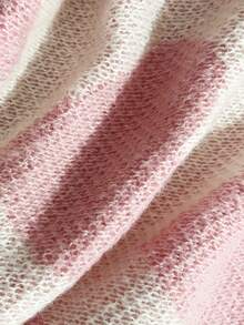 Jersey casual con aplicación de corazón, cuentas y calado, talla grande, otoño/invierno