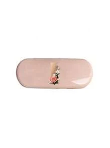 Creamy/Monet-Style Solid Color Glasses Case, New And Simple Design, Convenient And Portable With Waterproof And Dustproof Function (Small Size, Made Of Plastic Material) Initial Glasses Case Hard Shell - PU Leather Flower Gold Letter A-Z Flower Prints Pink Eyeglass Case