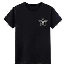 5 pezzi di stemmi ricamati con stelle glitterate bianche e nere, da applicare con ferro da stiro o cucire, decorativi per giacche, jeans, zaini, cappelli, progetti fai-da-te