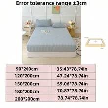 1pc Plaid Pattern Fitted Sheet, Modern Fabric Fitted Bottom Sheet For Bedroom