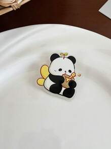 1pc/14pcs Cute Panda Cartoon Brooch - Acrylic Fashion Badge, Perfect Casual Decoration For Women Dress Accessories Pin For Clothes Bag Charm Backpack For School