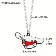 Sanrio 1pc Sanrio "I'm Not Easy To Mess With" Série Pingente Colar - Berloque de Desenho Animado de Natal, Material de Liga, Adequado para Uso Diário e Festa, Presente de Aniversário e Natal