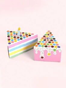 10/12/15/20/24pcs Cute Birthday Gift Box Candy Box With Hand Gift Box Triangle Cake Shape Birthday Party Creative Gift Box Party Company Gift Box, Small Business Supplies, Packaging Box, Wedding Decorations, Wedding - Multicolor - View 3