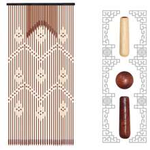 Bamboo Beaded Wooden Door Curtain Hanging Blind Home Divider 90x175cm - Multicolor - View 1