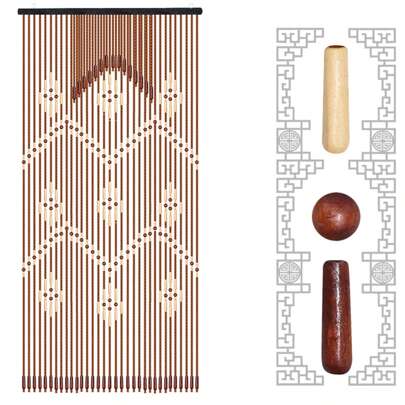 Bamboo Beaded Wooden Door Curtain Hanging Blind Home Divider 90x175cm