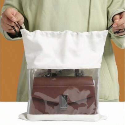 Bolsas de polvo de ante, bolsas de almacenamiento transparentes, fundas protectoras de lujo para bolsos, bolsas organizadoras con cordón para mujer