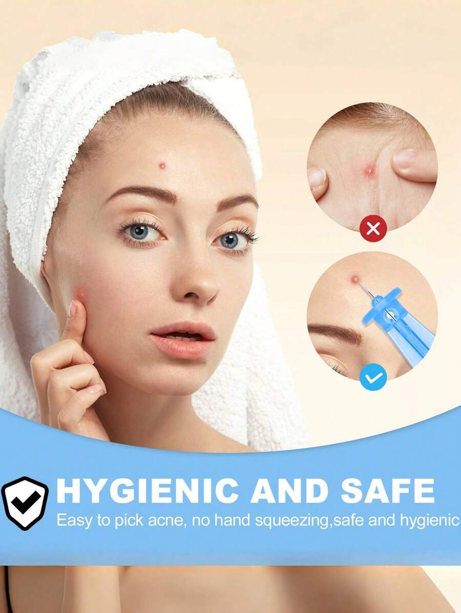 50/100pcs/Set Acne Needle Pimple Removal Disposable Tools,72/108 Dots Acne Pimple Stickers And Ultrafine Needle Set,For Pick Acne,Blackhead,Comedone Easily Removal