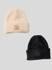 1 件秋冬季防风保暖针织无檐便帽，休闲超大号多用途耳罩冬季圣诞无檐便帽 - 帽子 - 查看 6