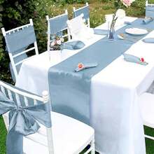 50 PCS Satin Chair Sash Chair Decorative Bow Designed Chair Cover Chair Sashes For Thanksgiving Wedding Christmas Banquet Party Home Kitchen Decoration Multiple Colors,Weddings Graduation Season Outdoor Events Entertain Guests Baby Baptism Family Gathering - 霧霾藍 - 查看 5