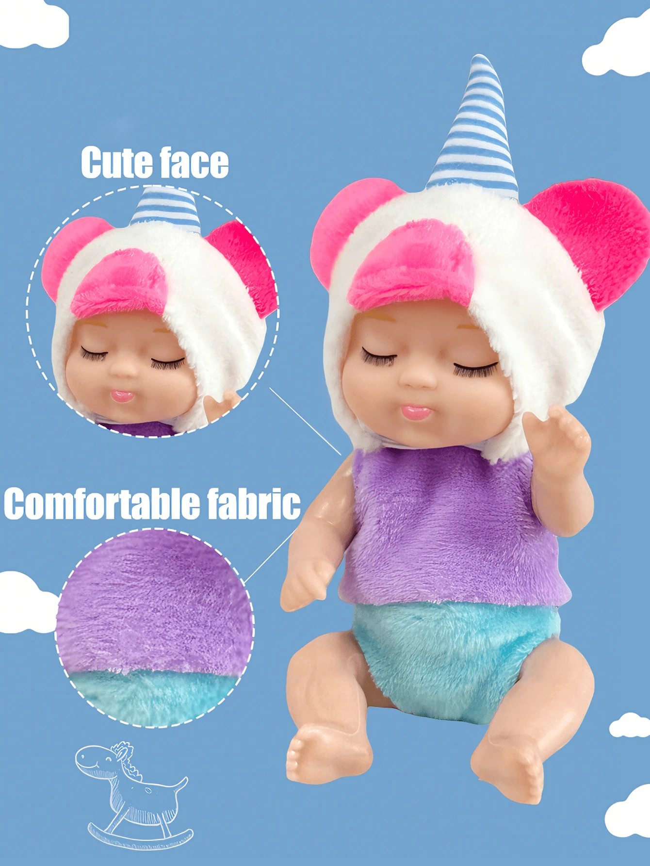 Conjunto De Ropa Para Muñeca De Felpa - Vestido, Diadema Y Bolso Intercambiables, De Algodón, Ideal Para Juegos De Rol