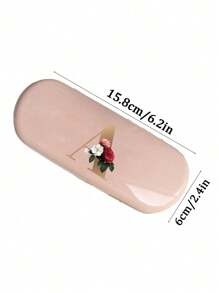 Creamy/Monet-Style Solid Color Glasses Case, New And Simple Design, Convenient And Portable With Waterproof And Dustproof Function (Small Size, Made Of Plastic Material) Initial Glasses Case Hard Shell - PU Leather Flower Gold Letter A-Z Flower Prints Pink Eyeglass Case