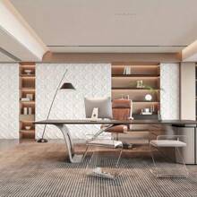 3D Wall Panel For Interior Wall Decoration, Water- And Oil-Resistant, PVC, Geometric Textured Wall Panel For Living Rooms, Halls, Bedrooms, Hotels, Offices, Black/White, 30 Cm X 30 Cm (Incl. Roll Of Wall Tape) - 菱角花 - 查看 8