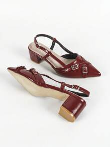 New Stylish Pointed Toe Chunky Heel Women Shoes, Versatile For Nightclub