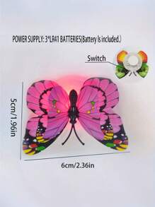 Set de 1/5/10/15 piezas Lámpara de mariposa 3D cambiable de color, de una o dos capas, decoración del hogar, decoración de pared y mesa para lugares románticos (los colores de las mariposas se envían al azar), decoración del hogar, decoración de habitación, decoración de pared
