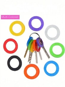 1/5/10/15 Pieces Silicone Elastic Key Cap Set With 30mm Silver Key Ring, Flexible Key Cap Key Identification Label Cover For Easy Identification Of Door Key Ring, Protective Cover Key Ring (Random Colors) Car Accessories Cute Goth Y2k Halloween Accessories Teachers Day Christmas Gift Ideas Bag Accessories Lanyards With Id Holder Car Accessories Bag Charms