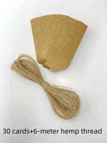 100pcs, Kraft Paper Gift Labels With Yellow Rope, Blank Commodity Price Hanging Labels, Bulk Brown Labels For Wedding, Birthday, Holiday And Party Gifts, Arts And Crafts Packaging, DIY Gift Decoration Labels And Hanging Decorations.