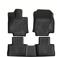 3D Car Floor Mats Floor Liners For 2019-2024 Toyota RAV4 All Weather TPE Rubber - Black - View 1