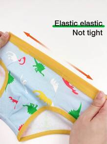 4pcs Dinosaur Design Young Boys Underwear, Comfy Breathable Kids' Briefs