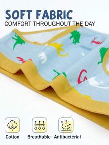 4pcs Dinosaur Design Young Boys Underwear, Comfy Breathable Kids' Briefs