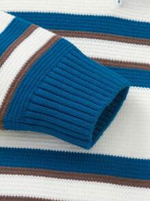 Balabala Kleine Jungen Und Mädchen gestreifter Polopullover, lockere Passform, Herbst/Winter-Outfit