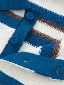 Balabala Kleine Jungen Und Mädchen gestreifter Polopullover, lockere Passform, Herbst/Winter-Outfit