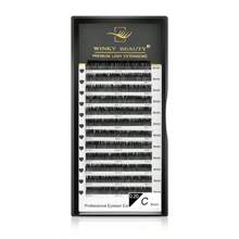 Winky Beauty 椭圆扁平睫毛延长单根长度 8-15 毫米自然柔软丝质经典单根浓密 12 排 0.15 毫米/0.20 毫米种植单根假睫毛优质线材哑光黑色化妆适合专业睫毛师睫毛簇、睫毛簇、单根睫毛、睫毛、假睫毛 - C - 查看 24