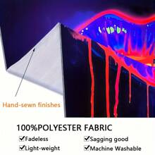 1 tấm thảm treo tường hình miệng gợi cảm UV, tấm thảm huỳnh quang cỡ lớn, tấm thảm treo tường thẩm mỹ cho phòng ngủ, văn phòng, phòng khách, trang trí nhà cửa, tiệc tùng, kèm phụ kiện miễn phí, tấm thảm treo tường - Nhiều màu - Xem 8