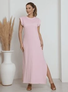 Women's Long Dress Tank Top Muscle Tee - 淺粉色 - 查看 1