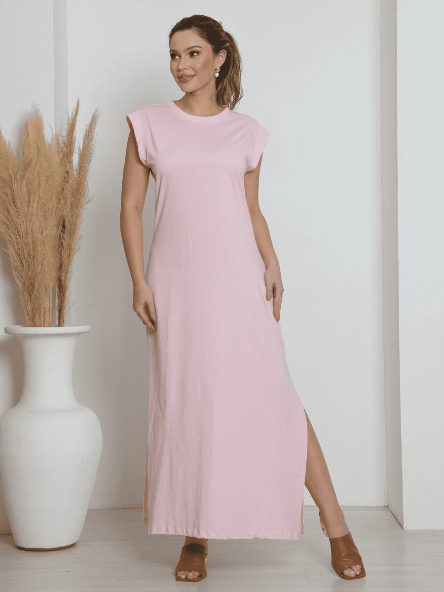 Women's Long Dress Tank Top Muscle Tee - 淺粉色 - 查看 1