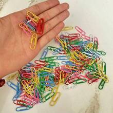 20 stuks/doos metalen paperclips, duurzame roestbestendige gecoate paperclips, herbruikbare effen gekleurde paperclips, gekleurde paperclips voor kantoor, school, documentorganisatie, terug naar school, schoolbenodigdheden