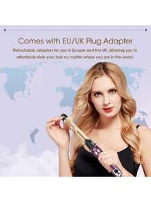 Rotating Curling Iron 1 Inch, Curling Wand, Automatic Hair Curler With Long Barrel Heating Up To 430°F In 30S, 6 Gear Adjustable, 100-240V Dual Voltage Hair Crimper For Home & Travel