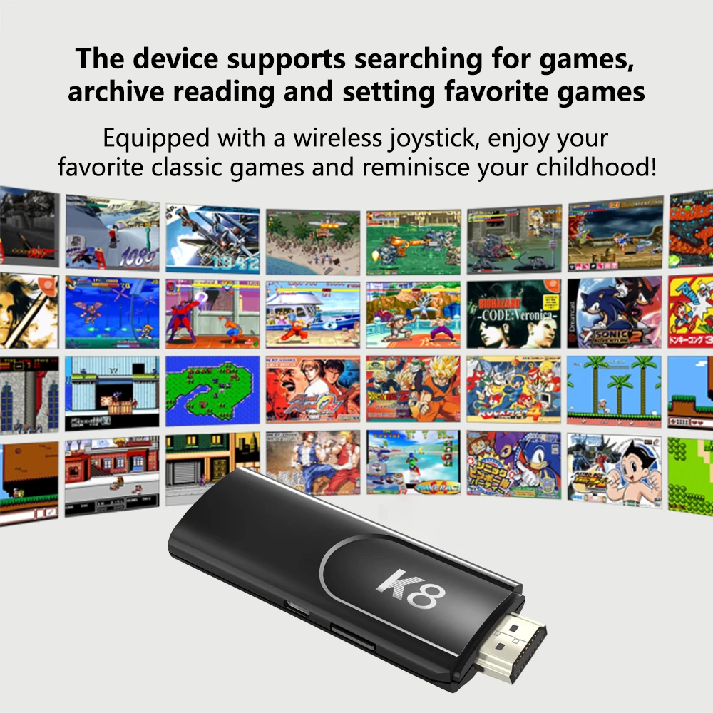 K8 Game Stick,4K Ultra HD Game Stick Lite Supporting 64GB TF Card ...